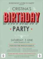 Birthday Party Green Flyer