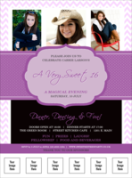 Sweet Sixteen Purple Chevron Logo Flyer