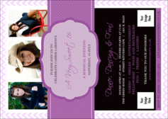 Sweet Sixteen Purple Chevron Postcard