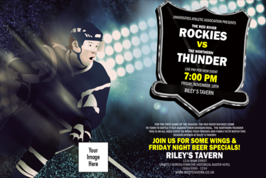 Hockey Badge Blue Poster