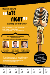 Comedy Retro Microphone Logo Poster