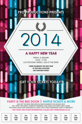 Year Neon Lights Logo Poster