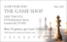 Game Shop Loyalty Card