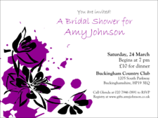 Purple Flowers Invitation