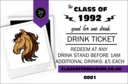 Class Reunion Mascot Purple Drink Ticket