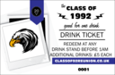 Class Reunion Mascot Blue Drink Ticket