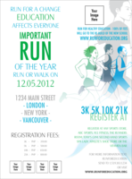 Run for a Cure Blue & Green Flyer