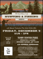 Fishing and Hunting Expo Green Camo Flyer