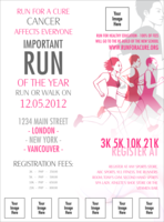 Run for a Cure Pink Logo Flyer