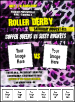 Roller Derby Pink Leopard Image Flyer
