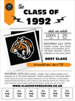 Class Reunion Mascot Orange Logo Flyer