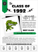 Class Reunion Mascot Green Logo Flyer