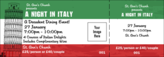 Italy Theme Event Ticket