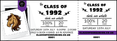 Class Reunion Mascot Purple Event Ticket
