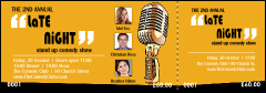 Comedy Retro Microphone Event Ticket