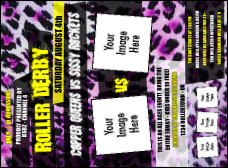 Roller Derby Pink Leopard Invitation