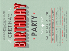 Birthday Party Green Invitation