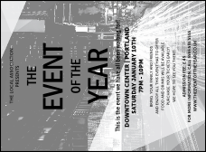 All Purpose Building and Streetlights Black and White  Invitation