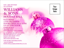 Christmas Ball Pink Invitation