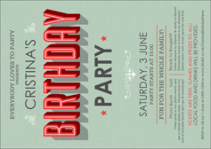 Birthday Party Green Postcard