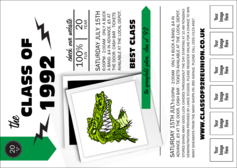 Class Reunion Mascot Green Postcard