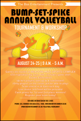 Volleyball Sun Rays Poster