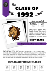 Class Reunion Mascot Purple Poster