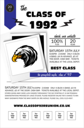 Class Reunion Mascot Blue Poster