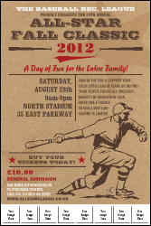 All-Star Retro Baseball Image Poster