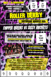 Roller Derby Pink Leopard Image Poster