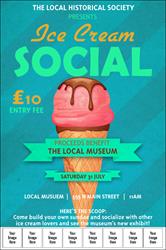 Ice Cream Social Logo Poster