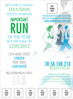 Run for a Cure Blue & Green Logo Poster