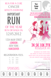 Run for a Cure Pink Logo Poster