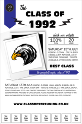 Class Reunion Mascot Blue Logo Poster