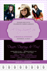 Sweet Sixteen Purple Chevron Logo Poster