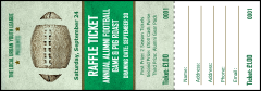 Football Green Raffle Ticket