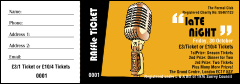 Comedy Retro Microphone Raffle Ticket