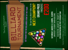Billiard Tournament Invitation