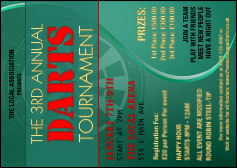 Dart Tournament Postcard