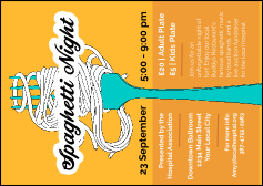 Retro Spaghetti Postcard