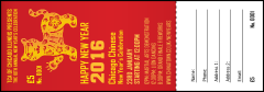 Chinese New Year Tiger Raffle Ticket