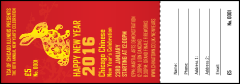 Chinese New Year Rabbit Raffle Ticket