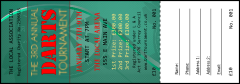 Dart Tournament Raffle Ticket