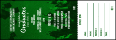 Graduation - Green Raffle Ticket