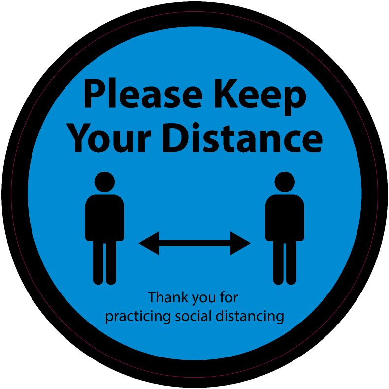 Social Distance Floor Sticker (blue)