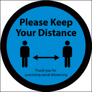 Social Distance Floor Sticker (blue)