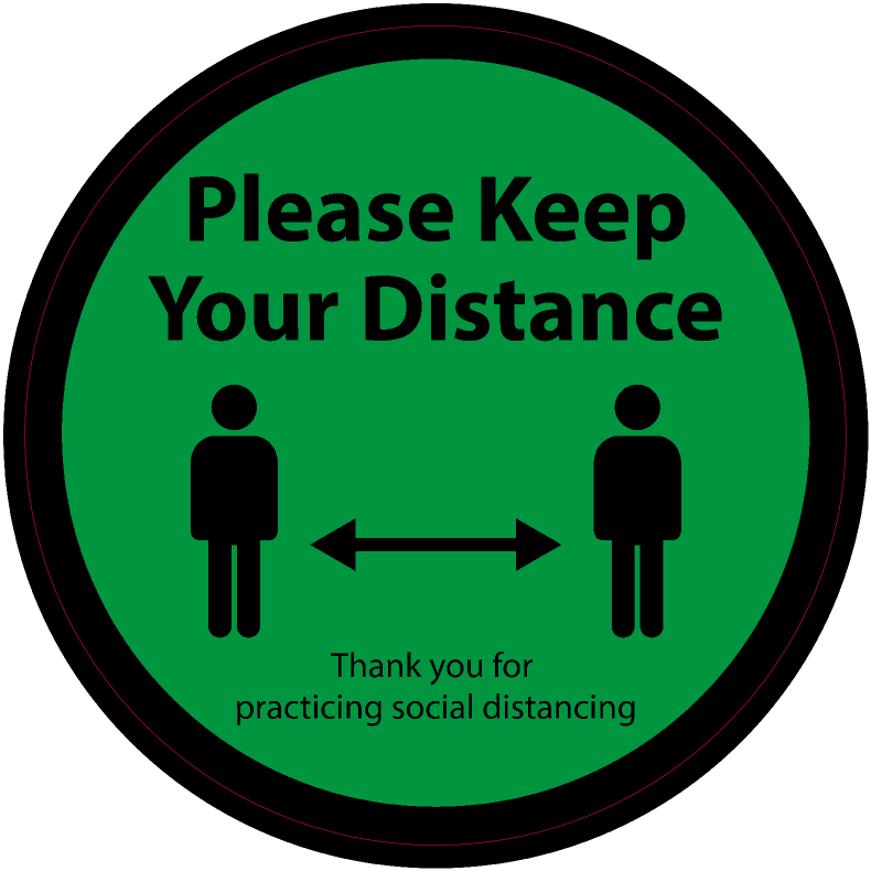 Social Distance Floor Sticker (green)