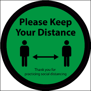 Social Distance Floor Sticker (green)