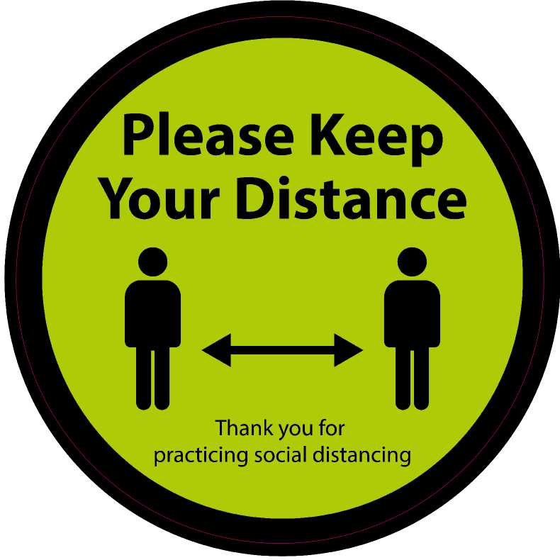 Social Distance Floor Stickers (lime)