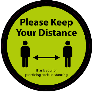 Social Distance Floor Stickers (lime)